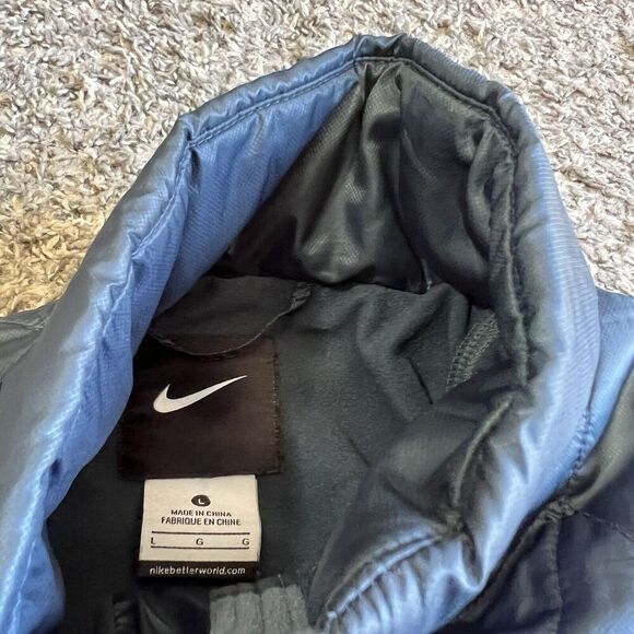 Nike Running Women’s Full Zip Jacket Bluish Gray Size Large Puffer Zip Pockets - Picture 5 of 9